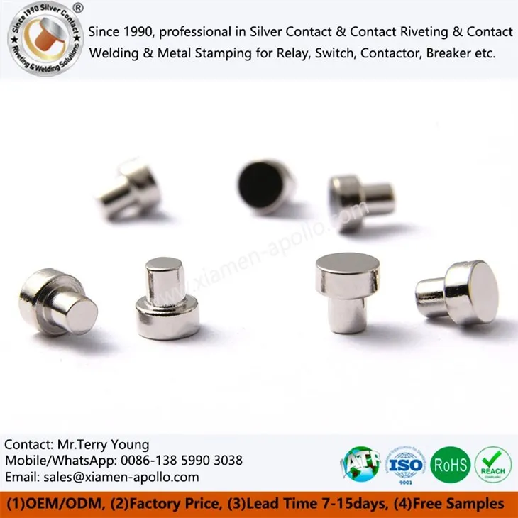 Industrial Tungsten Brazed Contacts Rivets